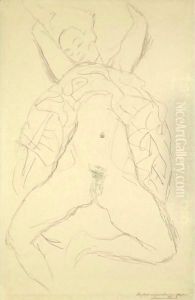 Aktstudie Fur Die Rechte Figur In Der Braut (Nude Study For The Right Figure In The Bride)
