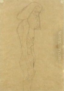 Aufrecht Stehender Greis Nach Rechts (Standing Old Man Facing To The Right) by Gustav Klimt