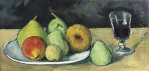 Verre Et Poires by Paul Cezanne