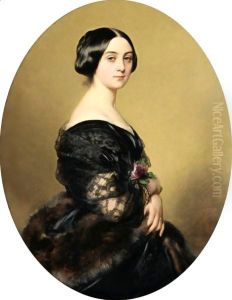 Portrait De La Baronne Henri Hottinguer, Nee Caroline Delessert by Franz Xavier Winterhalter