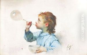 Fillette A La Bulle De Savon Fillette A La Bulle De Savon