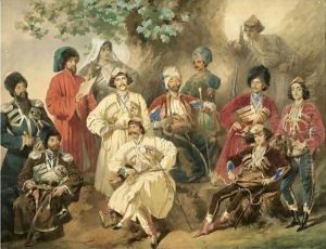 Military Group Portrait by Mihaly von Zichy