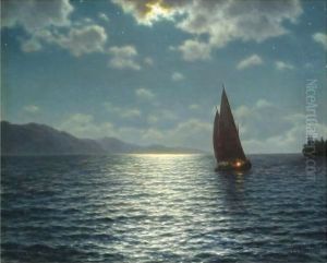 Moonrise Over Lake Leman by Ivan Fedorovich Choultse