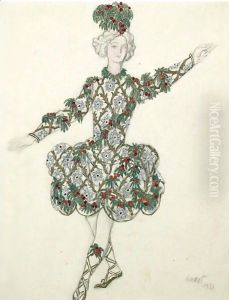Costume Design For The Page Of The Cherry Fairy From A Production Of The Sleeping Beauty by Leon Samoilovitch Bakst