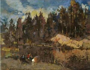 At The Lake by Konstantin Alexeievitch Korovin