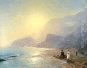 Pushkin And Countess Raevskaya By The Sea Near Gurzuf And Partenit