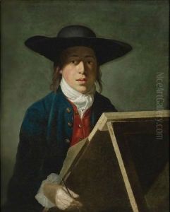 Portrait Of George Morland When A Young Man (At An Easel) by Henry Robert Morland