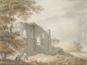 Travellers By A Ruined Castle