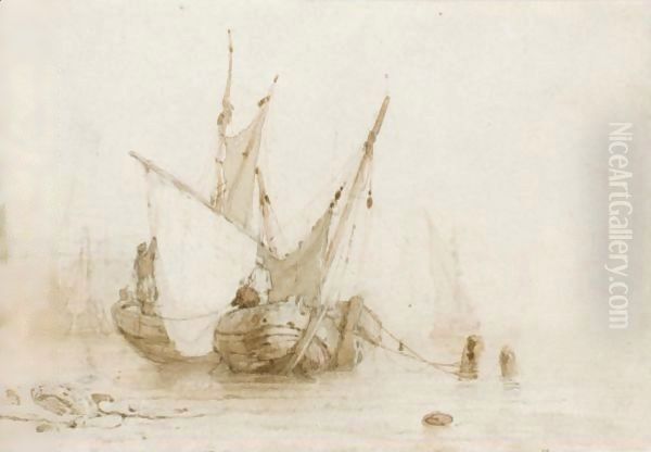 Anchored Boats At Low Tide - view 1