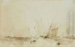 Shipping In High Seas Off Dunkerque by Richard Parkes Bonington