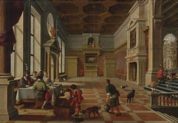 Interior Of A Palace With Elegant Figures Dining (Parable Of Lazarus And The Rich Man) - view 1
