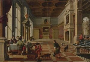 Interior Of A Palace With Elegant Figures Dining (Parable Of Lazarus And The Rich Man)