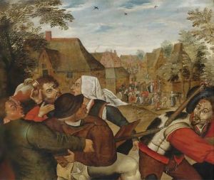 The Peasants' Brawl 2 by Pieter The Younger Brueghel
