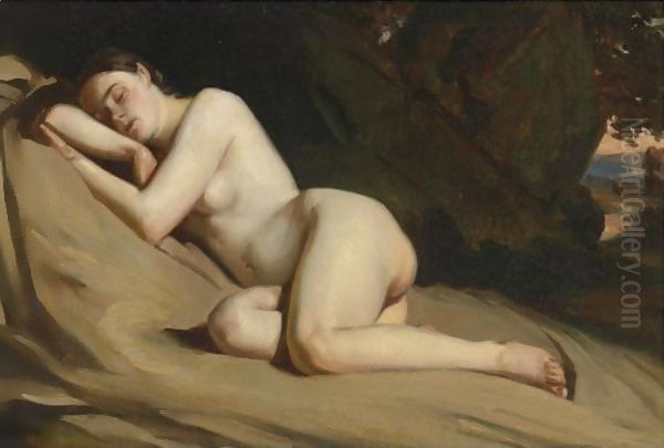 Reclining Female Nude In A Landscape - view 1