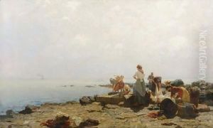 On The Beach, Abbazia by Olga Wisinger-Florian