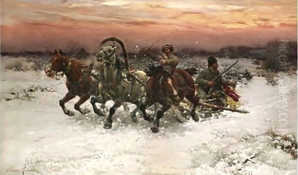 Troika Pursued By Wolves - view 1