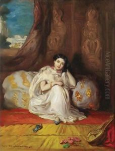 Jeune Fille Mauresque, Assise Dans Un Riche Interieur (Almee) by Theodore Chasseriau