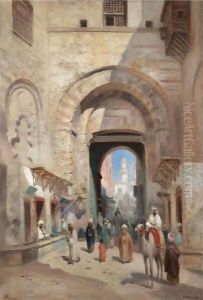 A Street In Cairo by Frans Wilhelm Odelmark