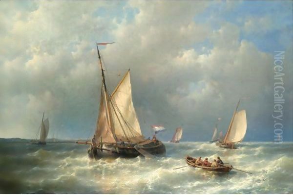 Stormy Sea With Ships - view 1
