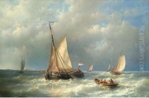 Stormy Sea With Ships