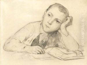 Study For 'Writting Boy' by Albert Anker