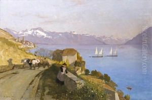 The Castle Of Glerolles Near Rivaz by Francois Bocion