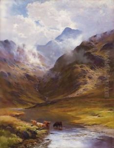 Mountain Landscape With Cows, 1888 by James Henry Crossland