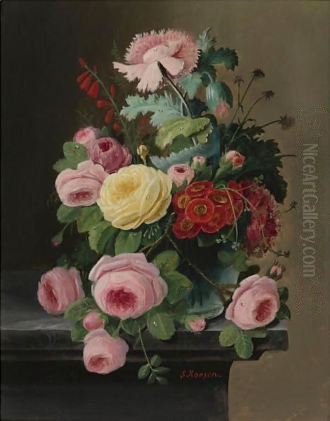Still Life Of Flowers, Mainly Roses - view 1