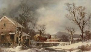 Winter The Old Mill by George Henry Durrie