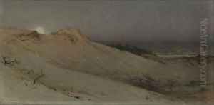 Sandhills Moonrise (Moonrise Over The Dunes) by William Trost Richards
