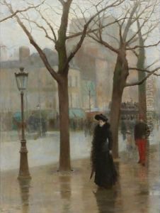 Paris Street In Winter by Paul Cornoyer