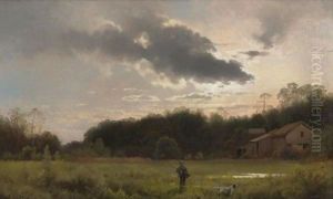 Hunter At Sunrise by Herman Herzog