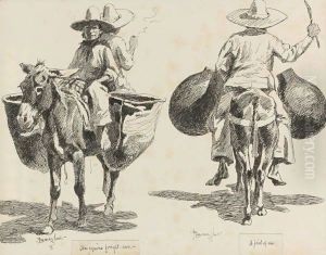 An Equine Freight Car And A Point Of View by Frederic Remington