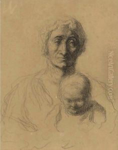 Mere Et Enfant by Honore Daumier