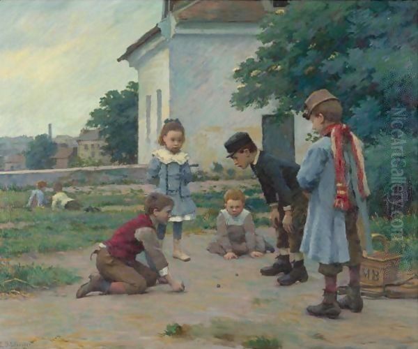 Children Playing With Marbles Two Works - view 1