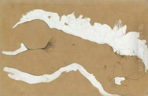 Female Nude With White Border by Egon Schiele