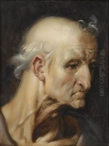 Study Of The Head Of An Old Man by Cornelis Cornelisz Van Haarlem
