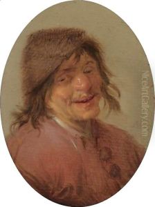 A Laughing Peasant by Adriaen Jansz. Van Ostade