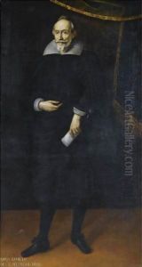Portrait Of Paolo Camillo, Full Length, Wearing A Black Costume With A White Collar And Holding A Document Portrait Of Paolo Camillo, Full Length, Wearing A Black Costume With A White Collar And Holding A Document
