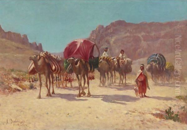 An Algerian Caravan In El Kantara - view 1