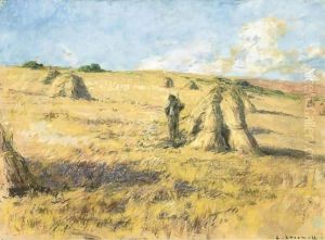 Among The Haystacks by Leon Augustin Lhermitte
