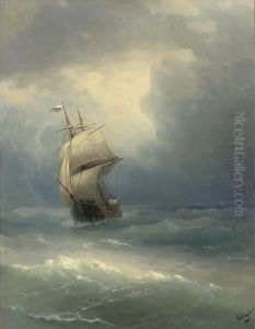 Ship At Sea, 1888 by Ivan Konstantinovich Aivazovsky