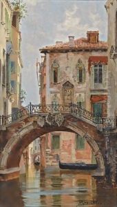 A Bridge Over A Venetian Canal by Antonietta Brandeis