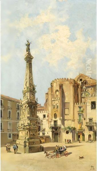 A Carriage On Piazza Di San Domenico Maggiore, Naples - view 1