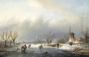 Skaters On A Frozen Waterway
