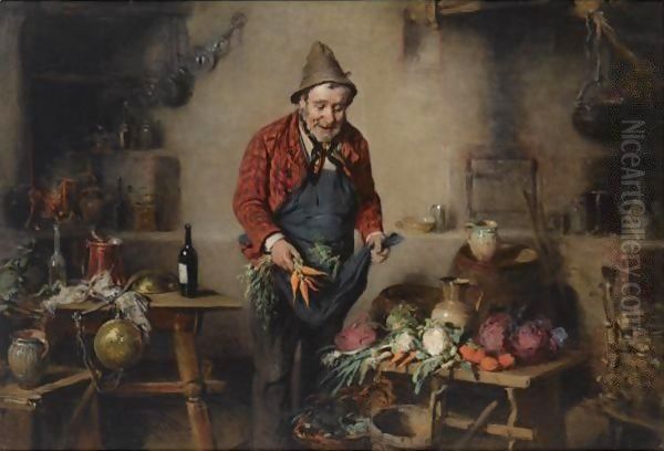 A Peasant In A Kitchen Interior - view 1