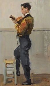 The Guitar Player by Isaac Lazarus Israels