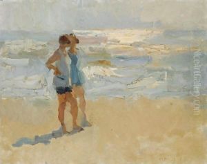 Ladies On The Beach, Viareggio by Isaac Lazarus Israels