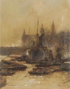 London Bridge by Charles Edward Dixon