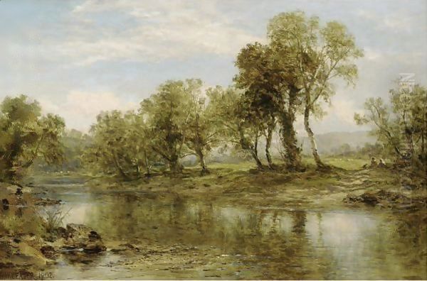 Figures Resting By A Riverbank - view 1